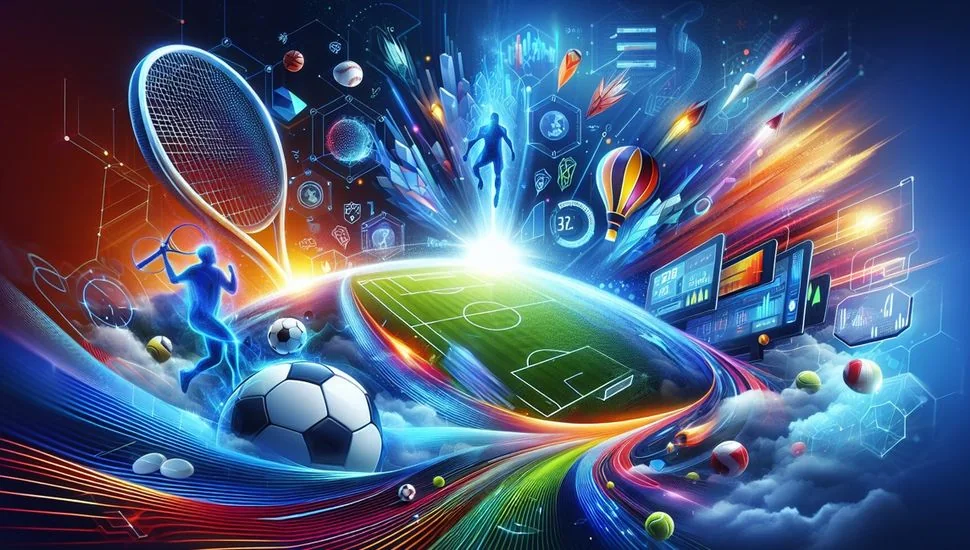 Layar pertandingan olahraga dengan daftar event dan informasi kompetisi